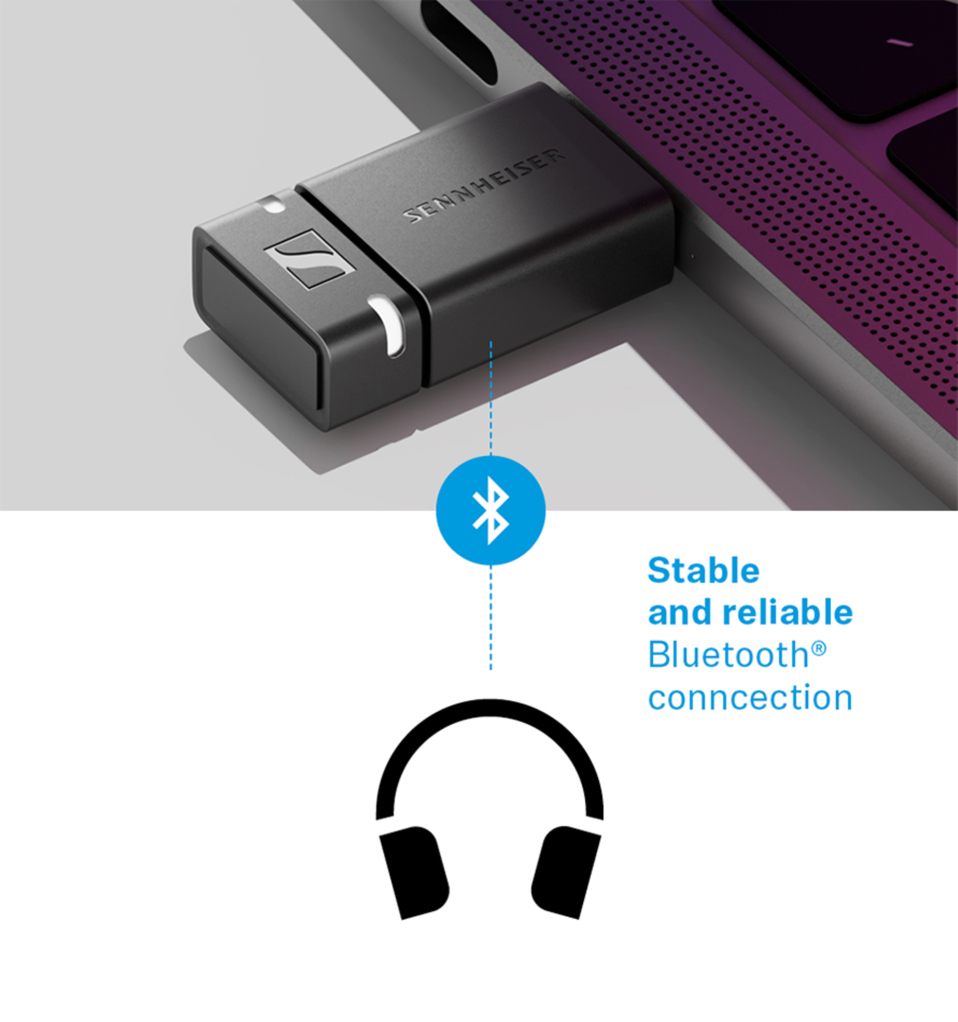 完美配對，BTD 600 Bluetooth® 加密狗和Sennheiser耳機